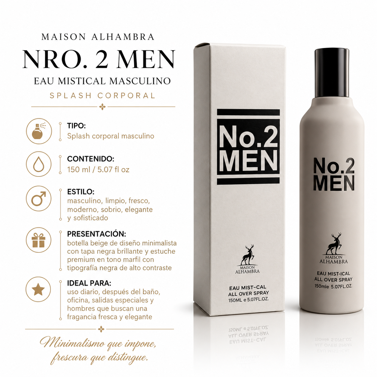 Maison Alhambra Nro.2 Men Eau Mistical Splash Corporal Masculino 150ml