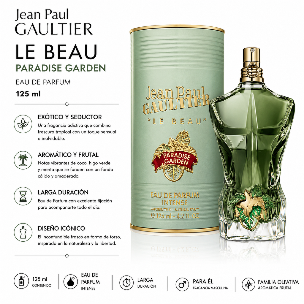 Jean Paul Gaultier Le Beau Paradise Garden Eau de Parfum Masculino 125ml