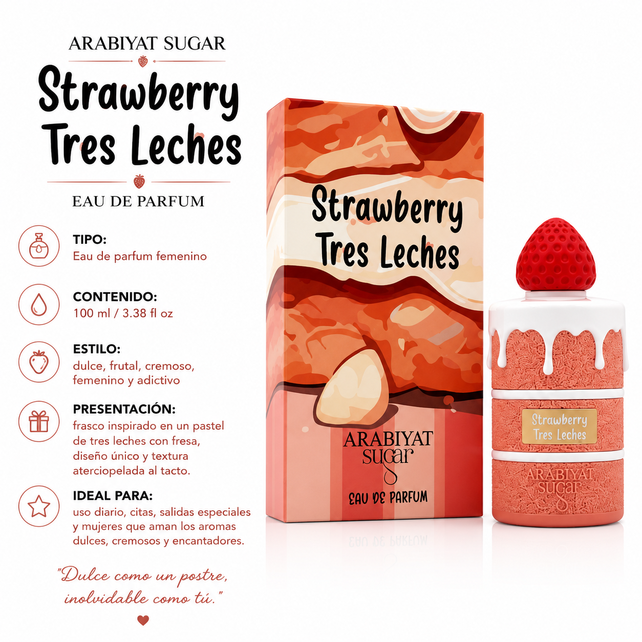 Arabiyat Sugar Strawberry Tres Leches Eau de Parfum Femenino 100ml