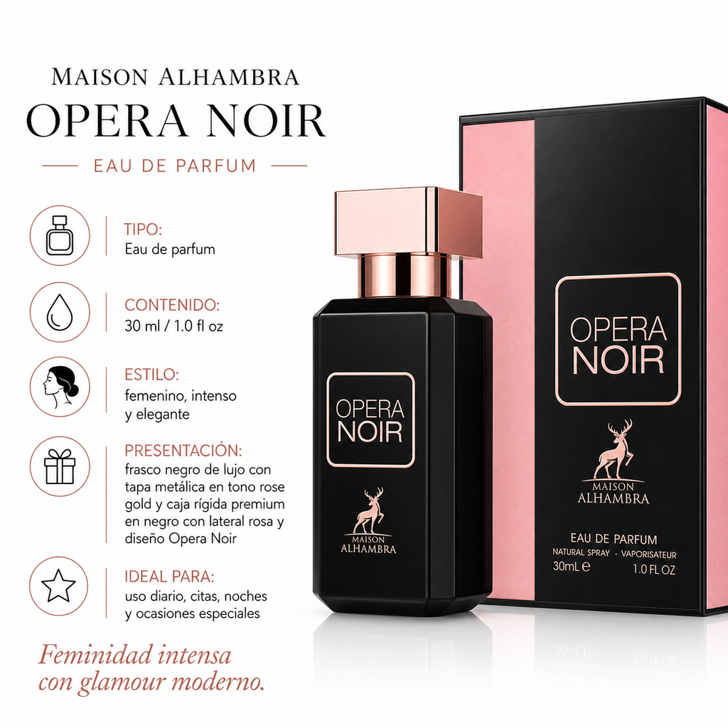 Maison Alhambra Opera Noir Eau de Parfum Femenino 30ml