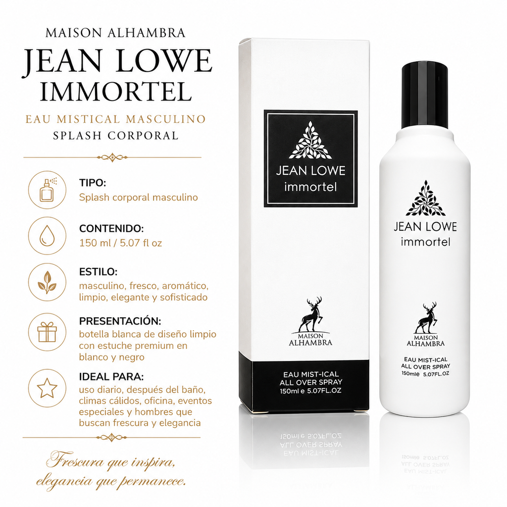 Maison Alhambra Jean Lowe Immortel Eau Mistical Splash Corporal Masculino 150ml