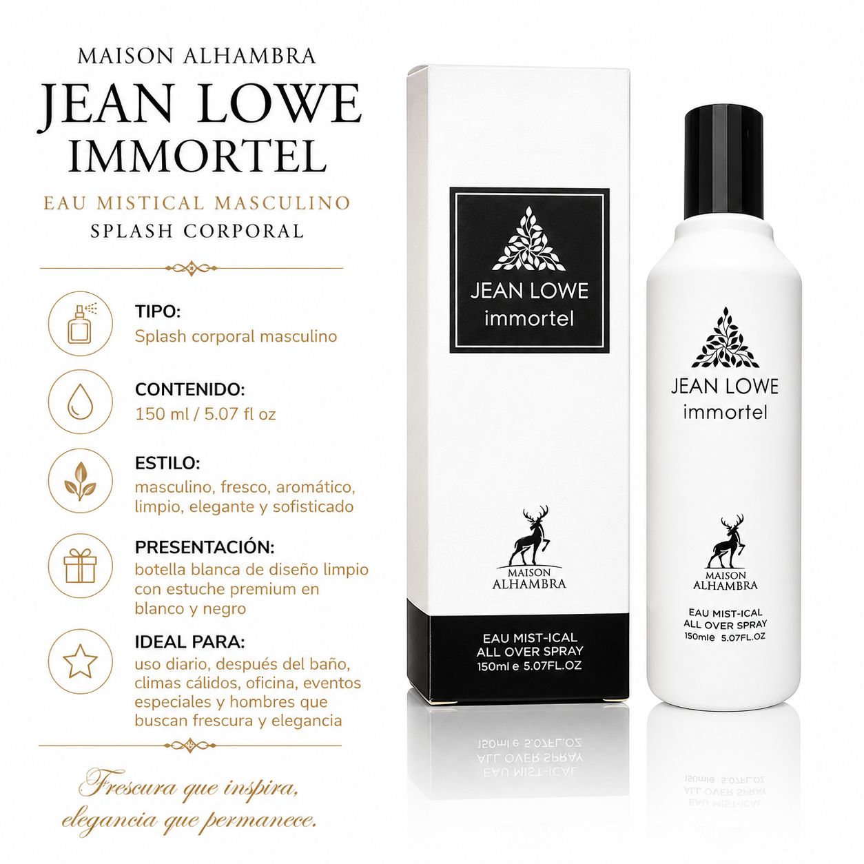 Maison Alhambra Jean Lowe Immortel Eau Mistical Splash Corporal Masculino 150ml