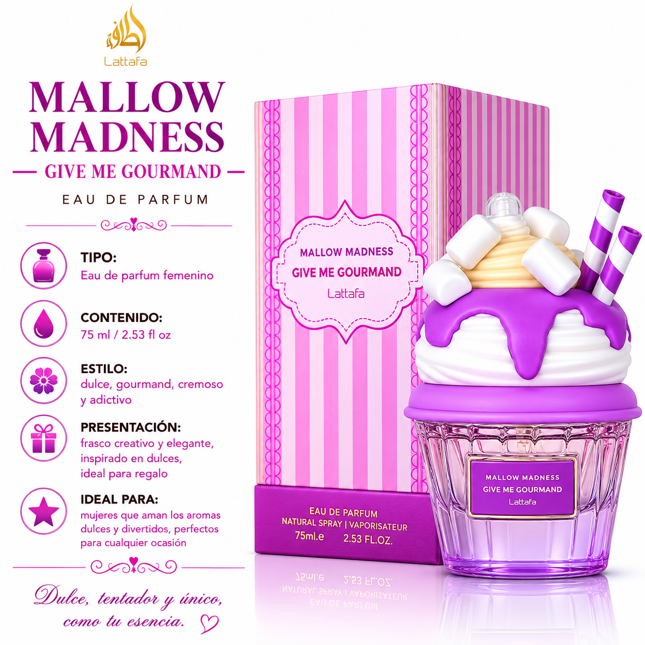 Lattafa Mallow Madness Eau de Parfum Femenino 75ml