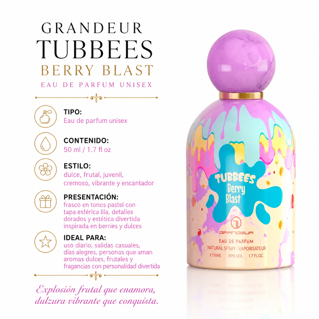 Grandeur Tubbees Berry Blast Eau de Parfum Unisex 50ml