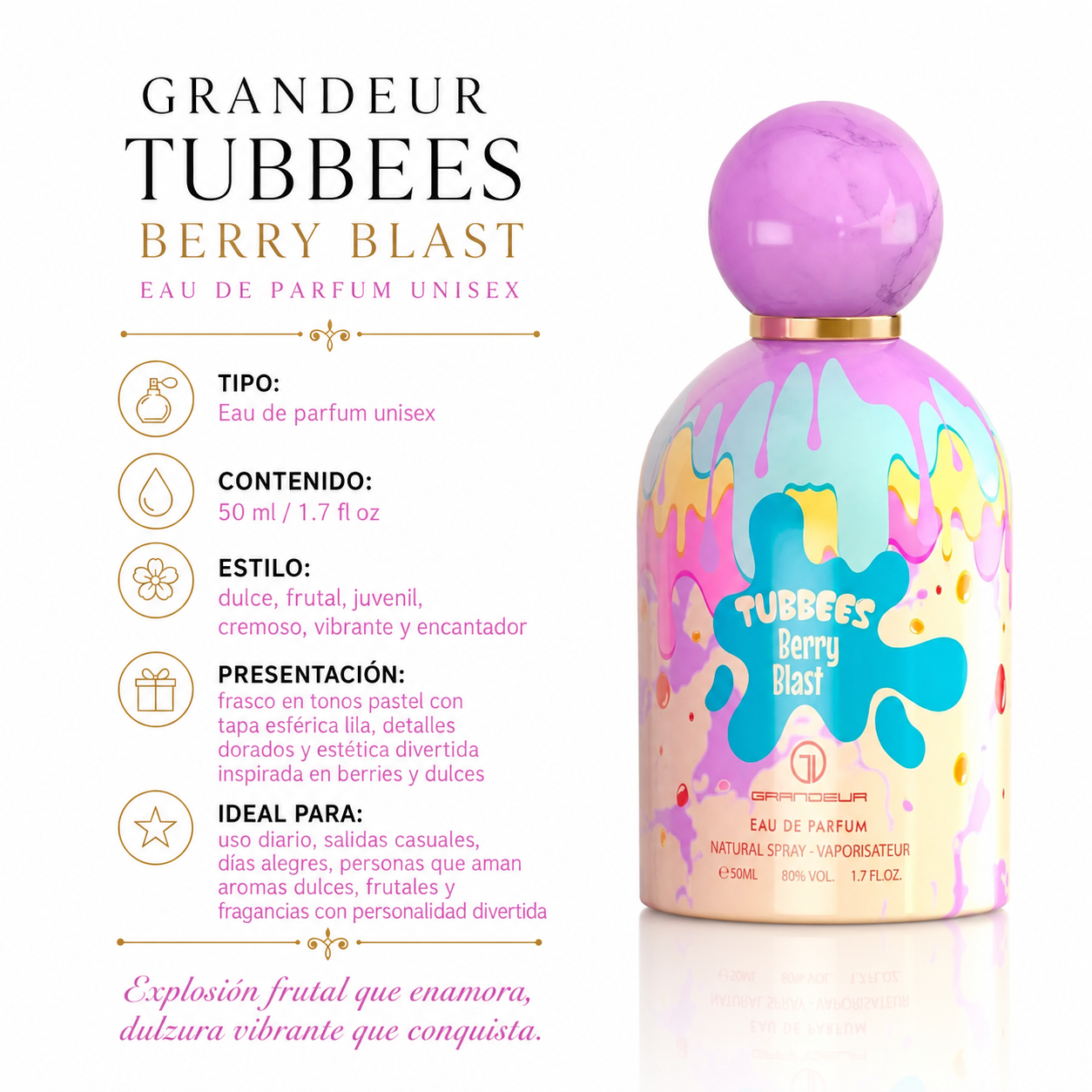 Grandeur Tubbees Berry Blast Eau de Parfum Unisex 50ml