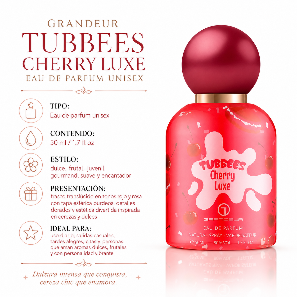 Grandeur Tubbees Cherry Luxe Eau de Parfum Unisex 50ml
