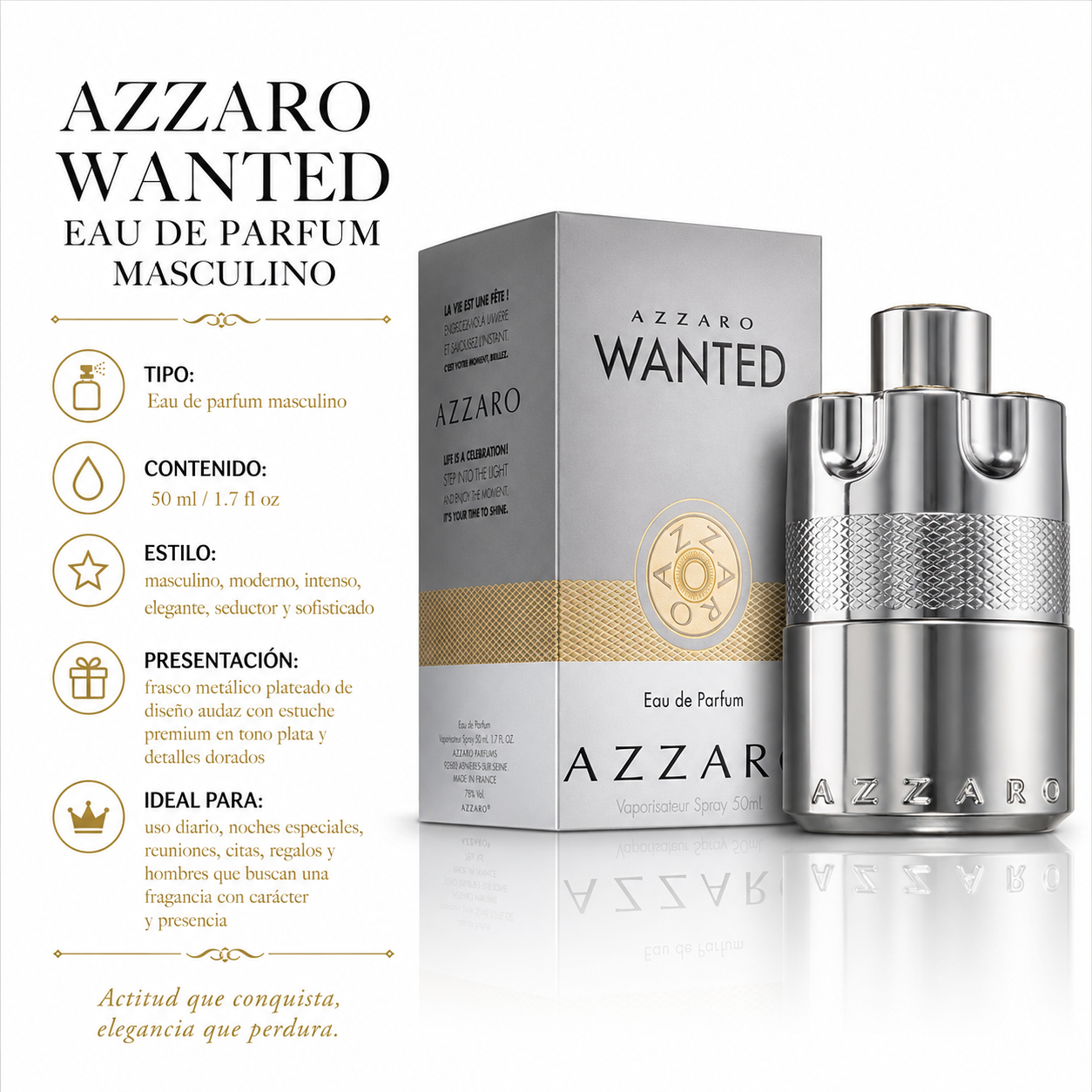 Azzaro Wanted Eau de Parfum Masculino 50ml