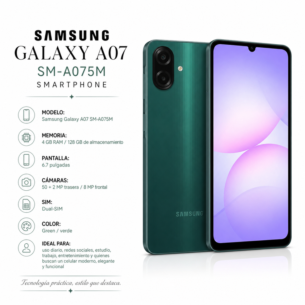 Samsung Galaxy A07 SM-A075M 128GB 4GB RAM Verde