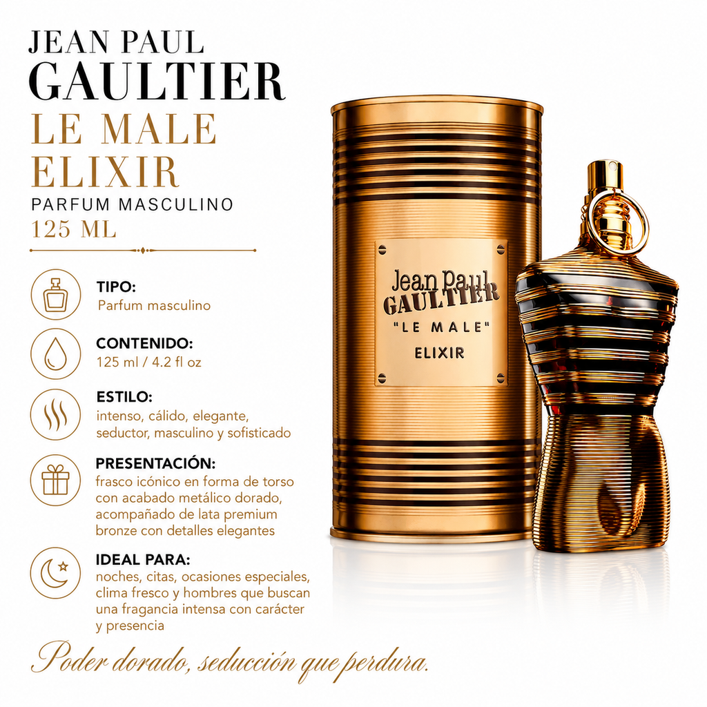 Jean Paul Gaultier Le Male Elixir Parfum Masculino 125ml