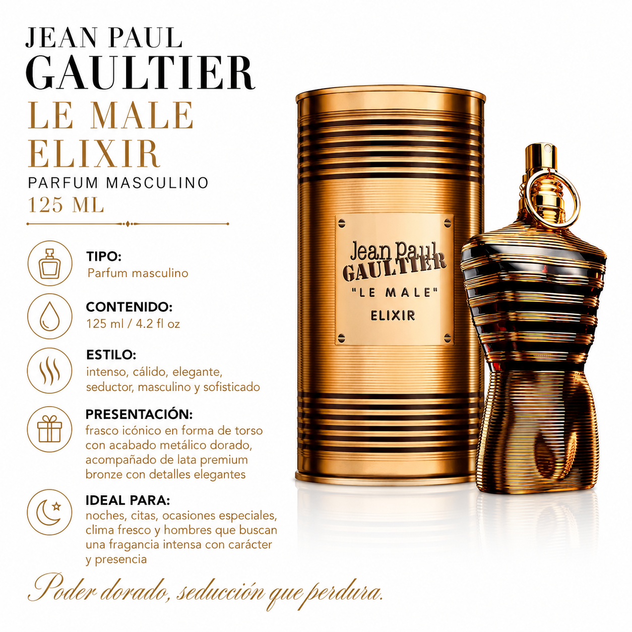 Jean Paul Gaultier Le Male Elixir Parfum Masculino 125ml