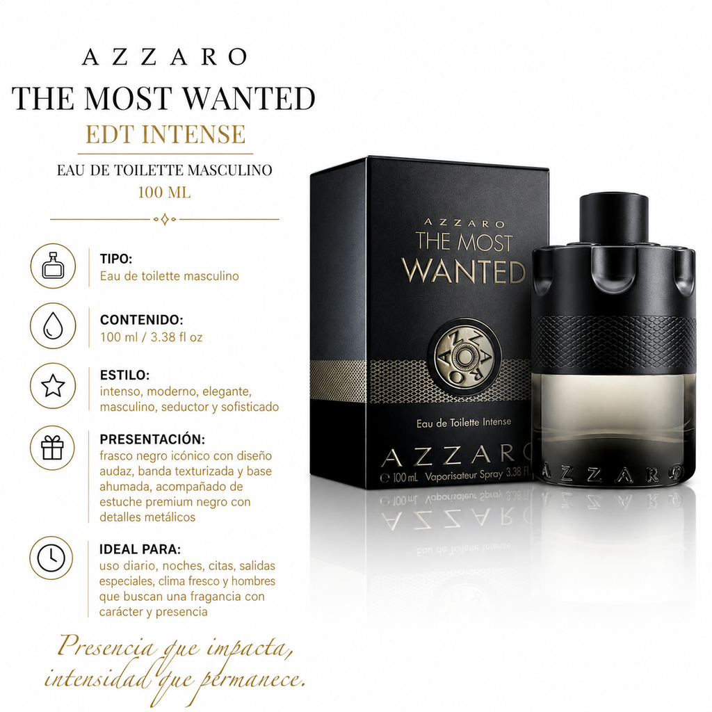 Azzaro The Most Wanted Eau de Toilette Intense Masculino 100ml
