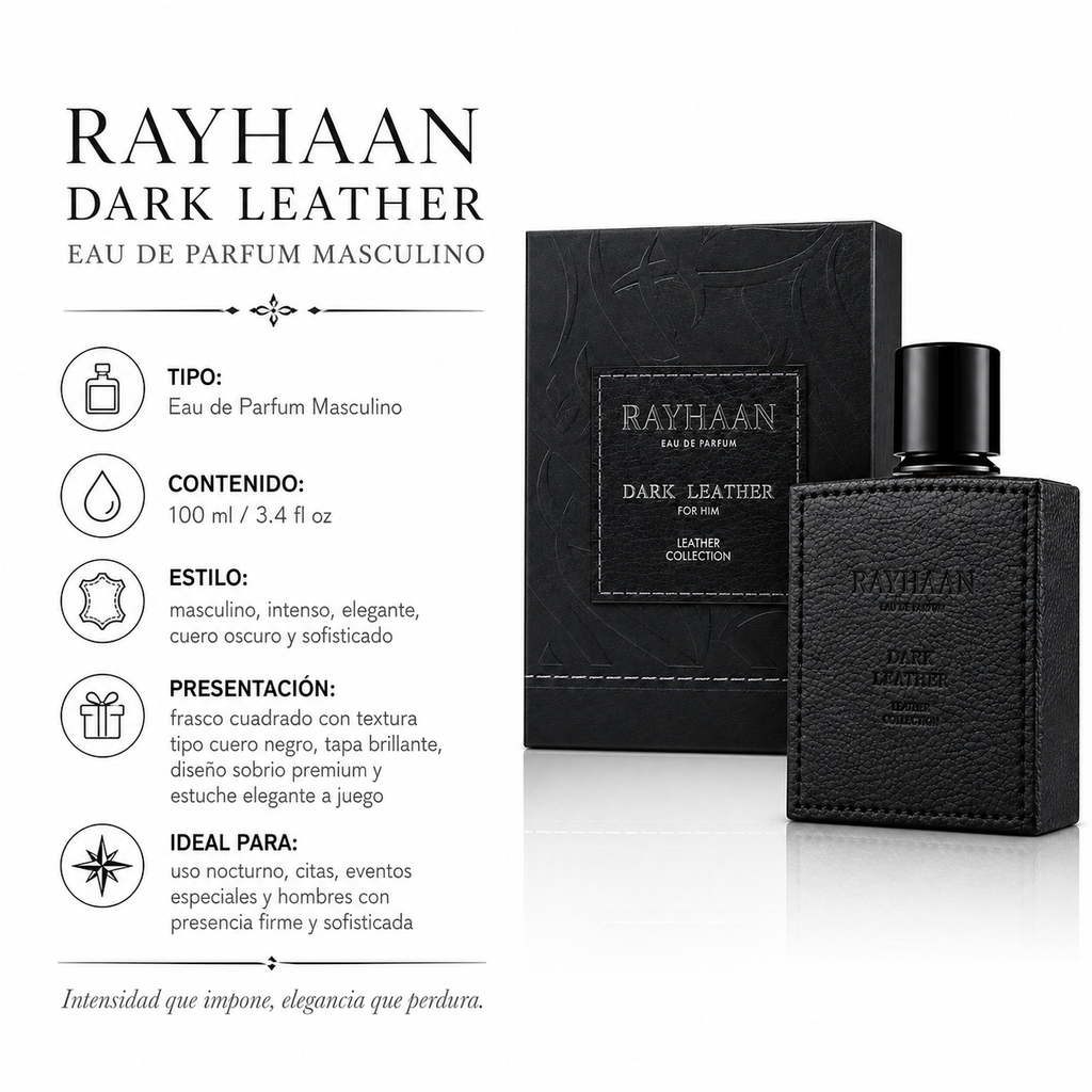 Rayhaan Dark Leather Eau de Parfum Masculino 100ml