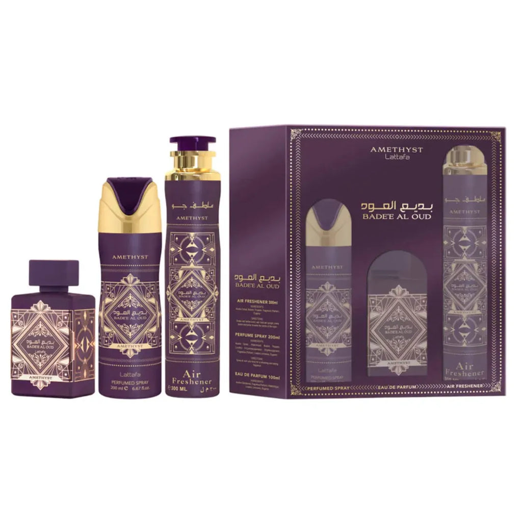 Kit Lattafa Amethyst Bade'e Al Oud EDP Unisex 300ml + 200ml + 100ml