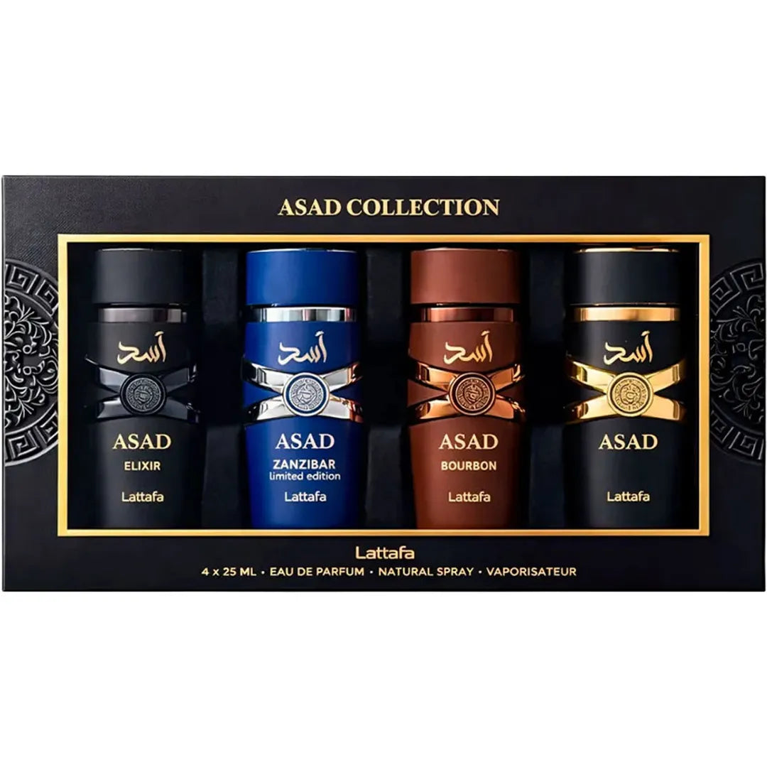 Kit Lattafa Asad Collection 4 en 1 EDP Masculino 25ml
